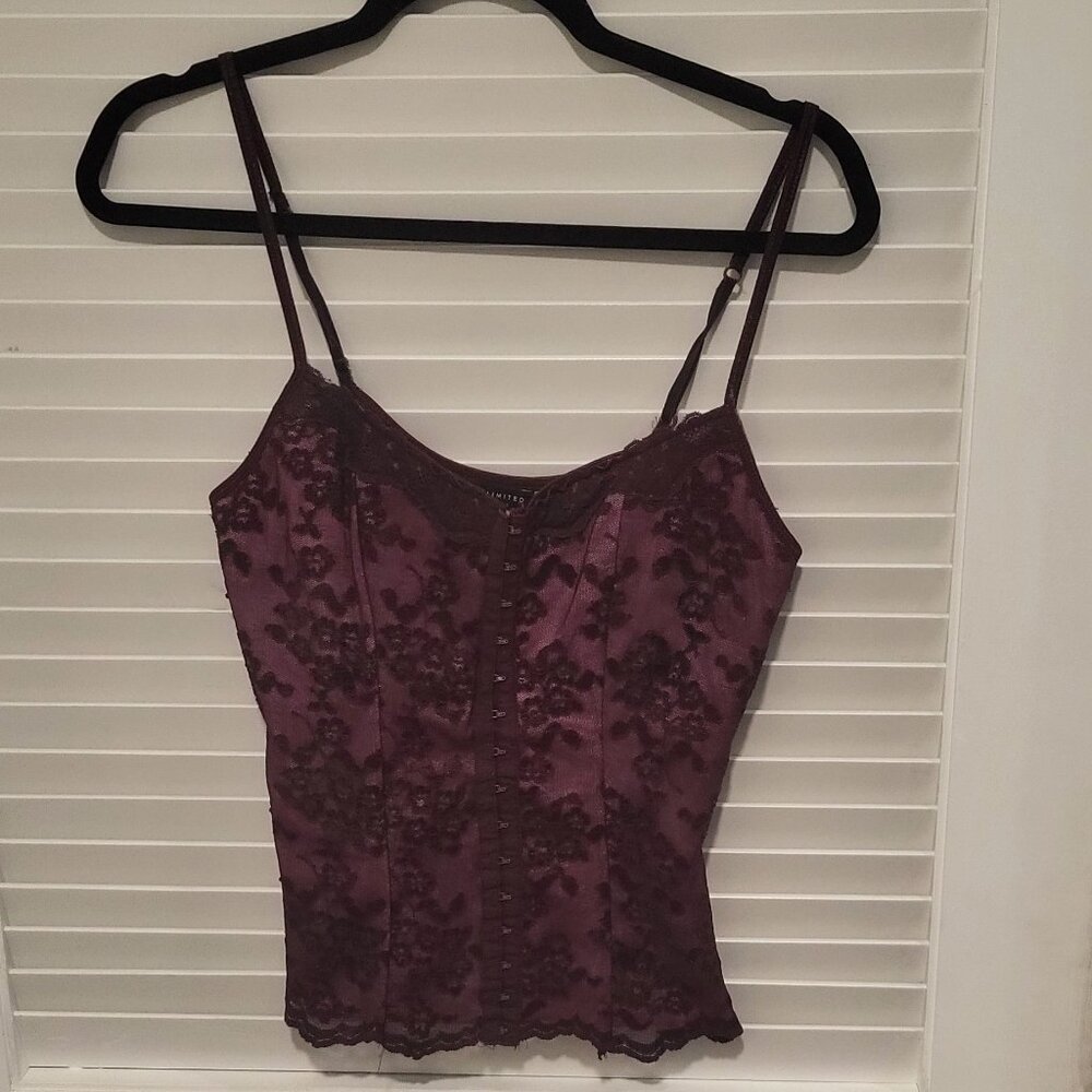 The Limited, Vintage Burgandy Wine color for Fall) Lace Camisole Size Sm/Med